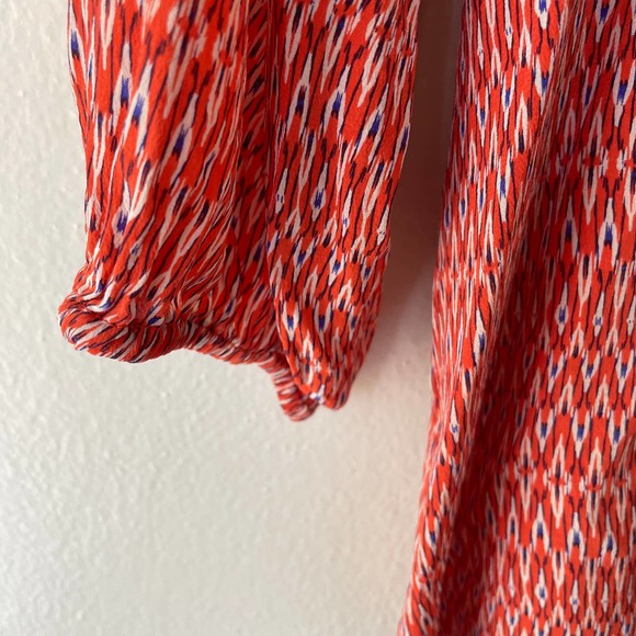 Joie SILK M Red Orange babydoll blouse tunic - Picture 5 of 10